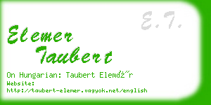 elemer taubert business card